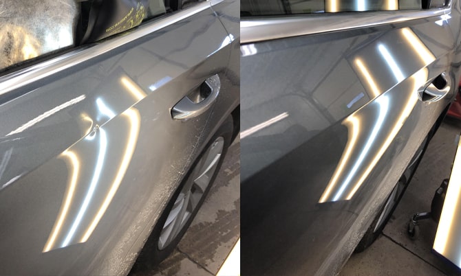 paintless dent repair before and after